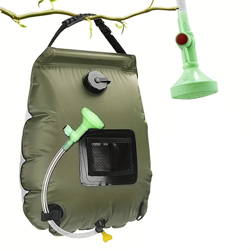 TEMU Solar Heating Camping Shower Bag, 5 Gallons (20l) Portable Outdoor Shower Bag With Removable Hose And Switchable Shower Head For Traveling,