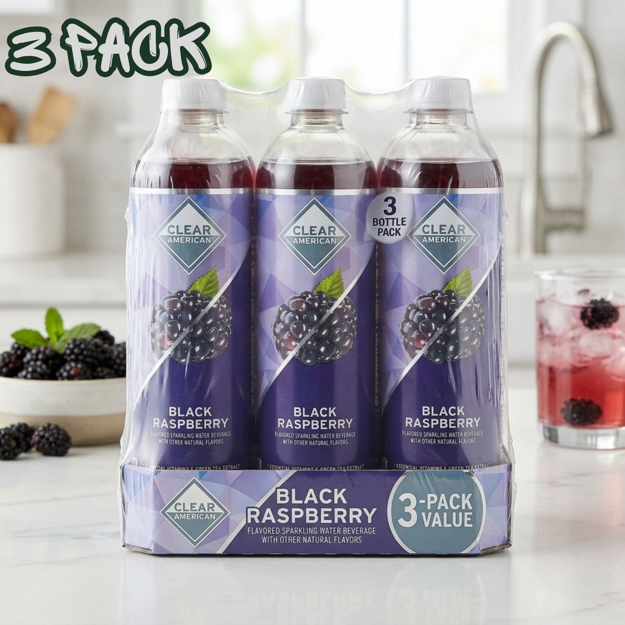 Sparkling Water, Black Raspberry, 17 Fl Oz