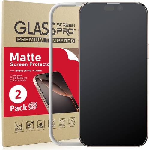 2 Pack Matte Privacy Tempered Glass Screen Protector with Installation Frame, Full Coverage, Anti-Fingerprint, Anti-Scratch & Shockproof for iPhone 16