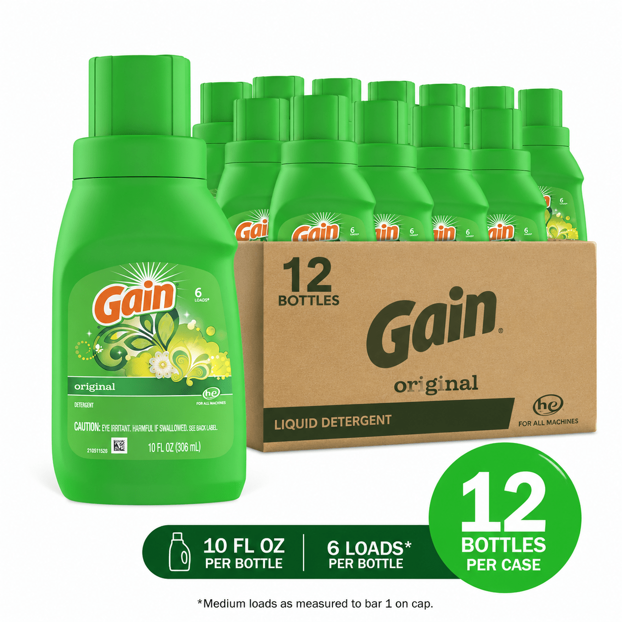 item picture       detergent 10 fl oz bottles 12 pack case he compatible small load laundry soap fresh     travel size detergent bulk wholesale case