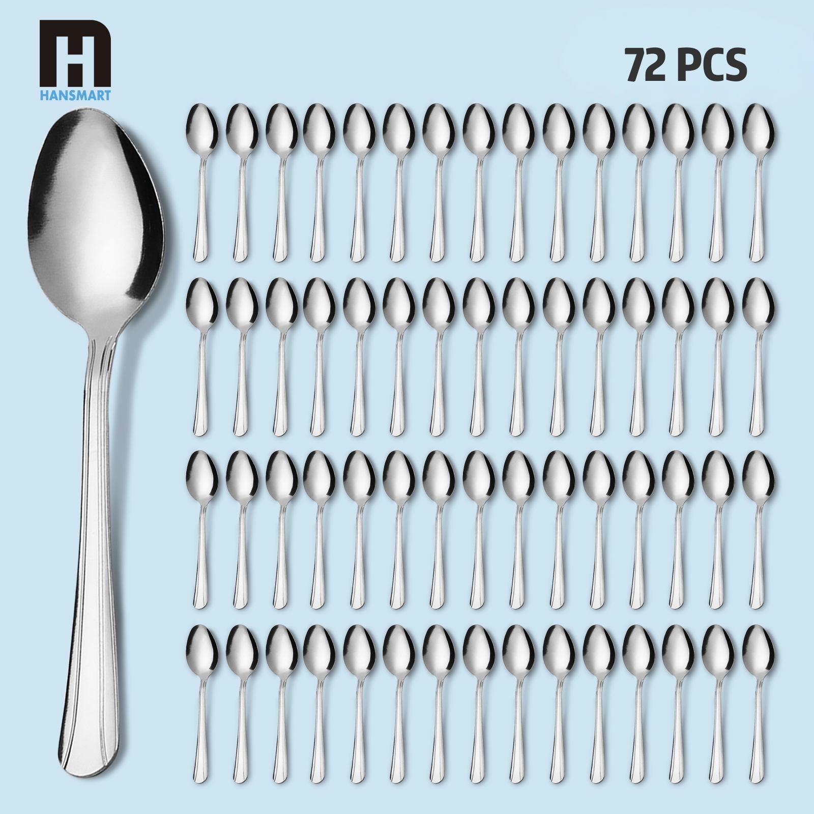 72pcs Dinner Forks Set, Stainless Steel Dinner Spoons Set, Dishwasher Safe &ndash; Spoons/forks/knives Perfect For Restaurants, Homes, Hotel - Ideal For Weddings, Parties & Everyday Use