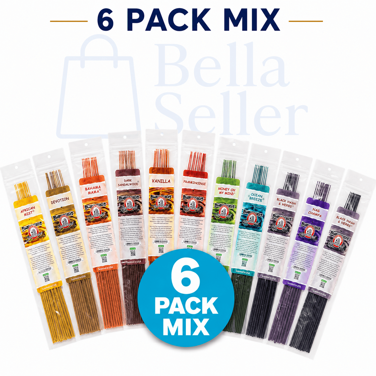 TEMU Incense Sticks - Premium Set, 6 Different Scents Aromatherapy With Long (6 Pack 72 Total Sticks)