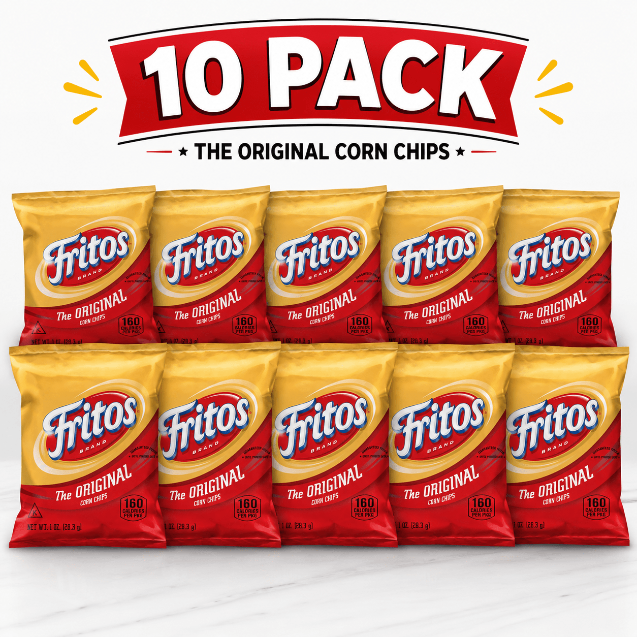 TEMU 10 Pack Fritos The Original Flavored Corn Chips Snack Chips, (famliy Pack)