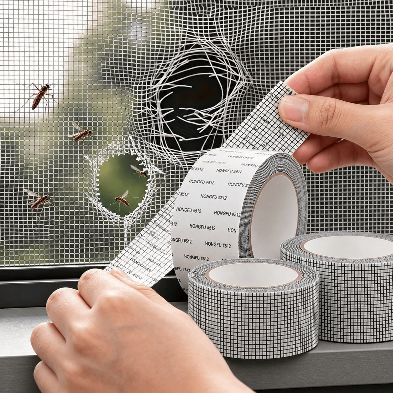 TEMU 2 Rolls /3rolls Of Screen Repair Patches — Waterproof, Self-adhesive Screen Repair Tape — Ideal For Mending Tears In Window Screens