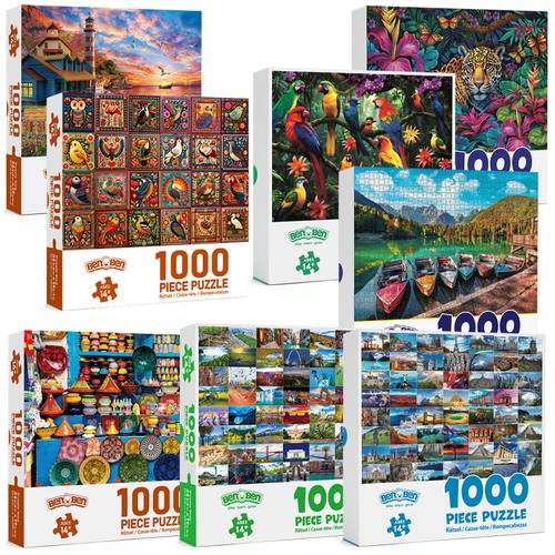 8 pack 1000 pieces puzzle challenge puzzles for christmas gifts home decoration artistic gift item
