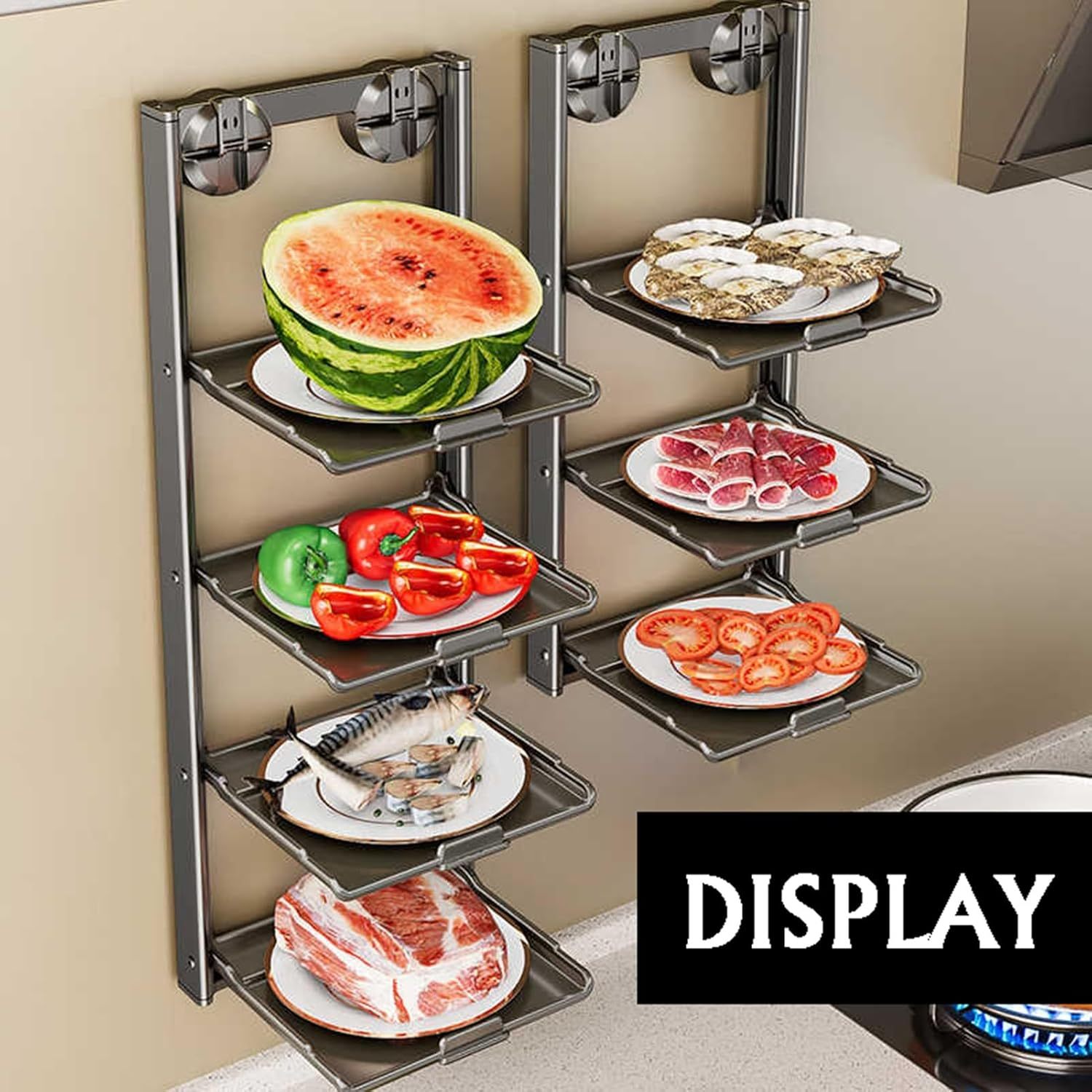 Wall Mounted Shelf Basket, Nail Free Adhesive, Wall Storage Rack, 4-layer Storage Rack That Used In Living Rooms, Bedrooms, And Kitchens