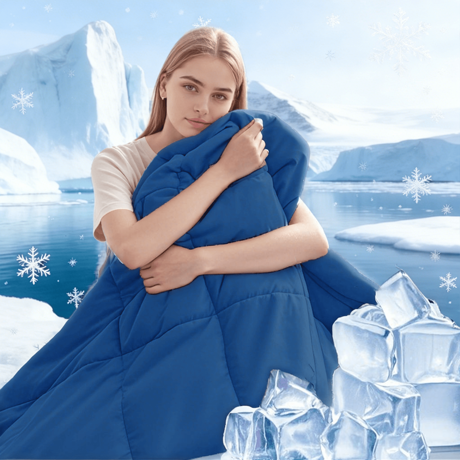 TEMU [summer Quilt] Cooling Comforter For Hot Sleepers, Lightweight Cooling Comforter Queen Twin Size Double Sided Breathable