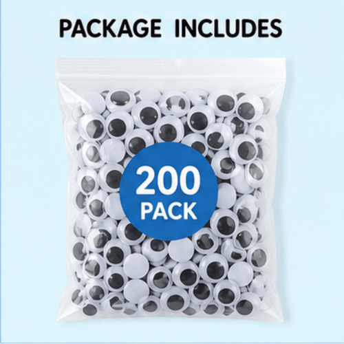 200 pieces wiggle eyes self black white googly eyes for diy crafts decoration 20mm