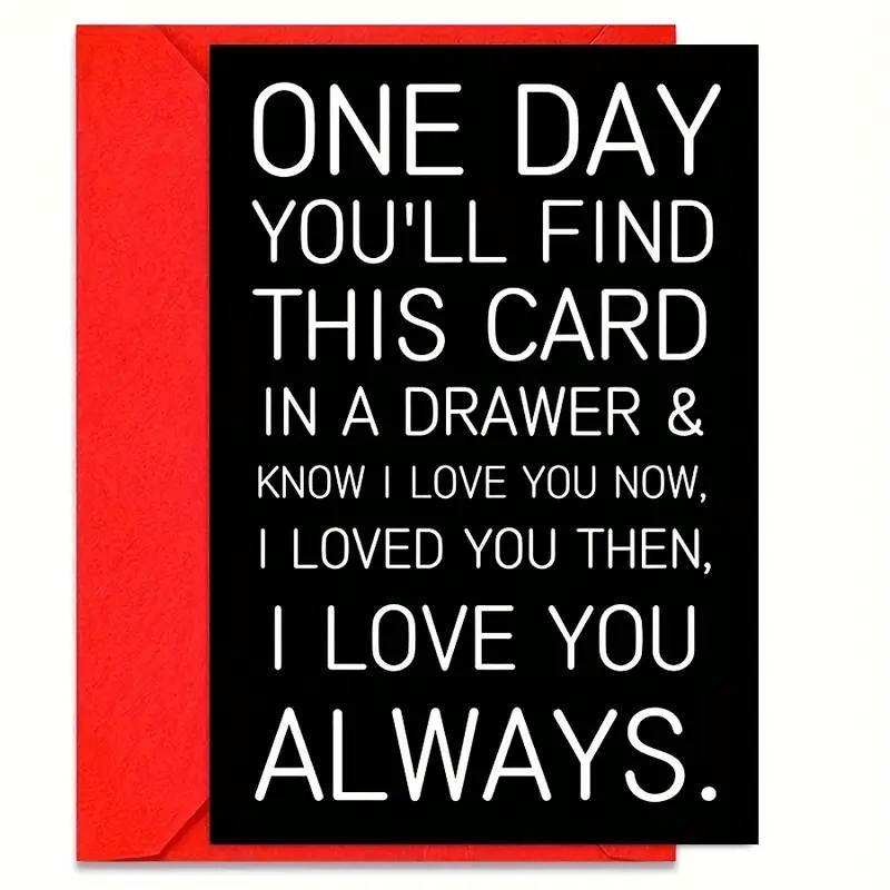 TEMU (2 Cards And 2 Envelopes) Romantic Cards With Envelopes – Emotions For Birthdays, Anniversaries, And Special Occasions – Black Background, White