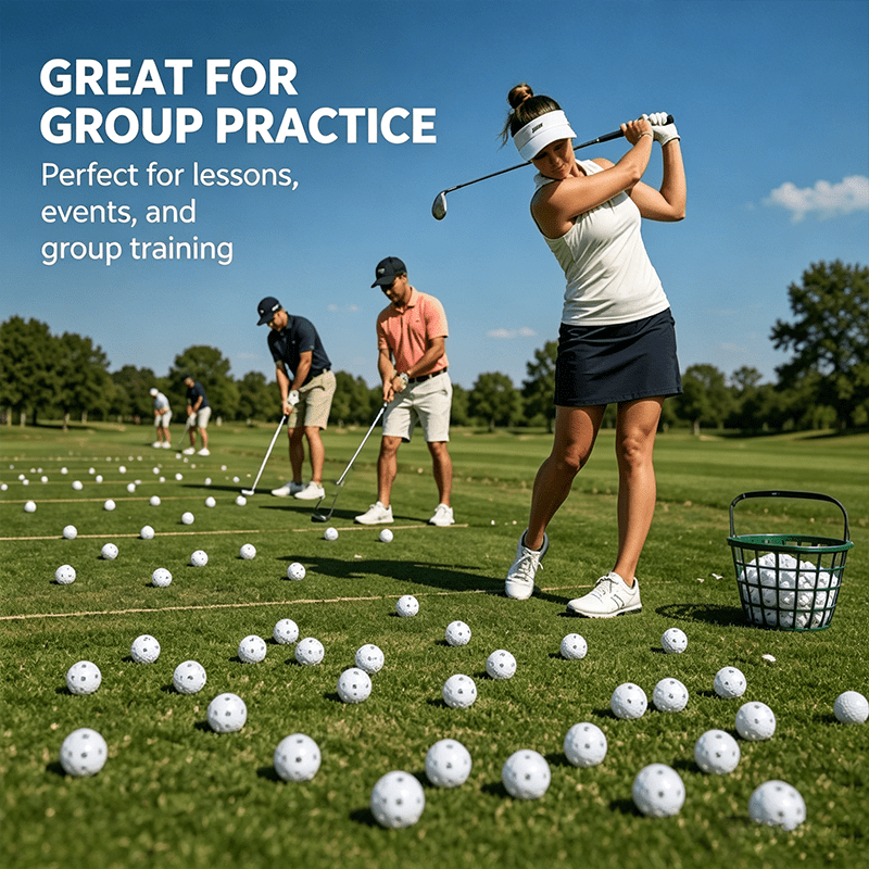 TEMU 50set Of Soft Plastic Practice Golf Balls — Lightweight, Hollow Training Balls Suitable For Batting Practice And As Replacements For Most Ball
