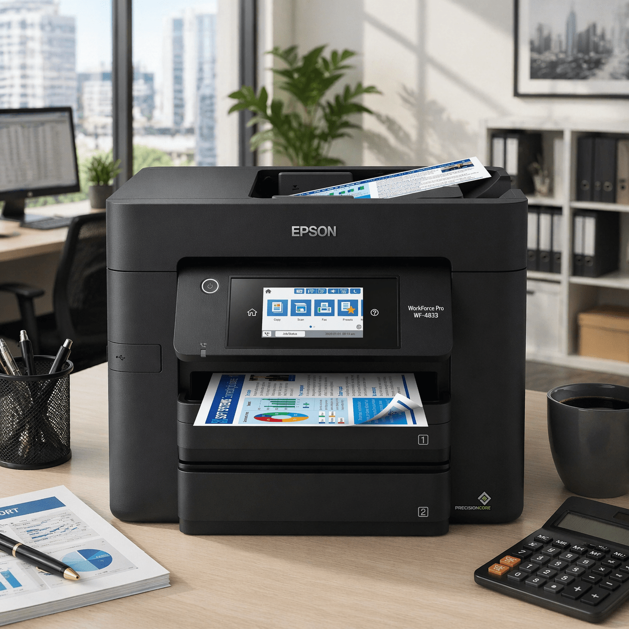 Epson WorkForce Pro WF-4833 Wireless Inkjet All-in-One Color Printer - Black, the perfect home printer