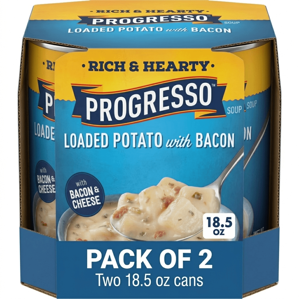 pack of 2 Progresso Loaded Potato, Bacon & Cheese Rich and Hearty Canned Soup – 18.5 oz