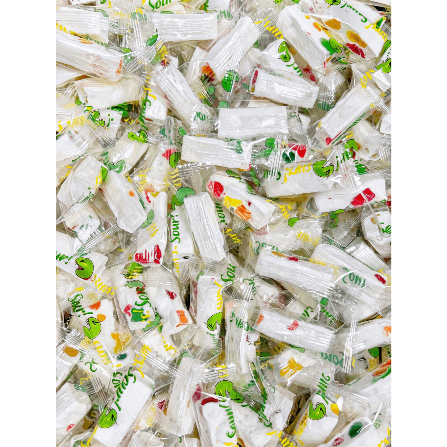Sour Jujube Nougat Candy – Soft Chewy Nougat With Tangy Jelly Pieces, Individually Wrapped Sweet & Sour Snack