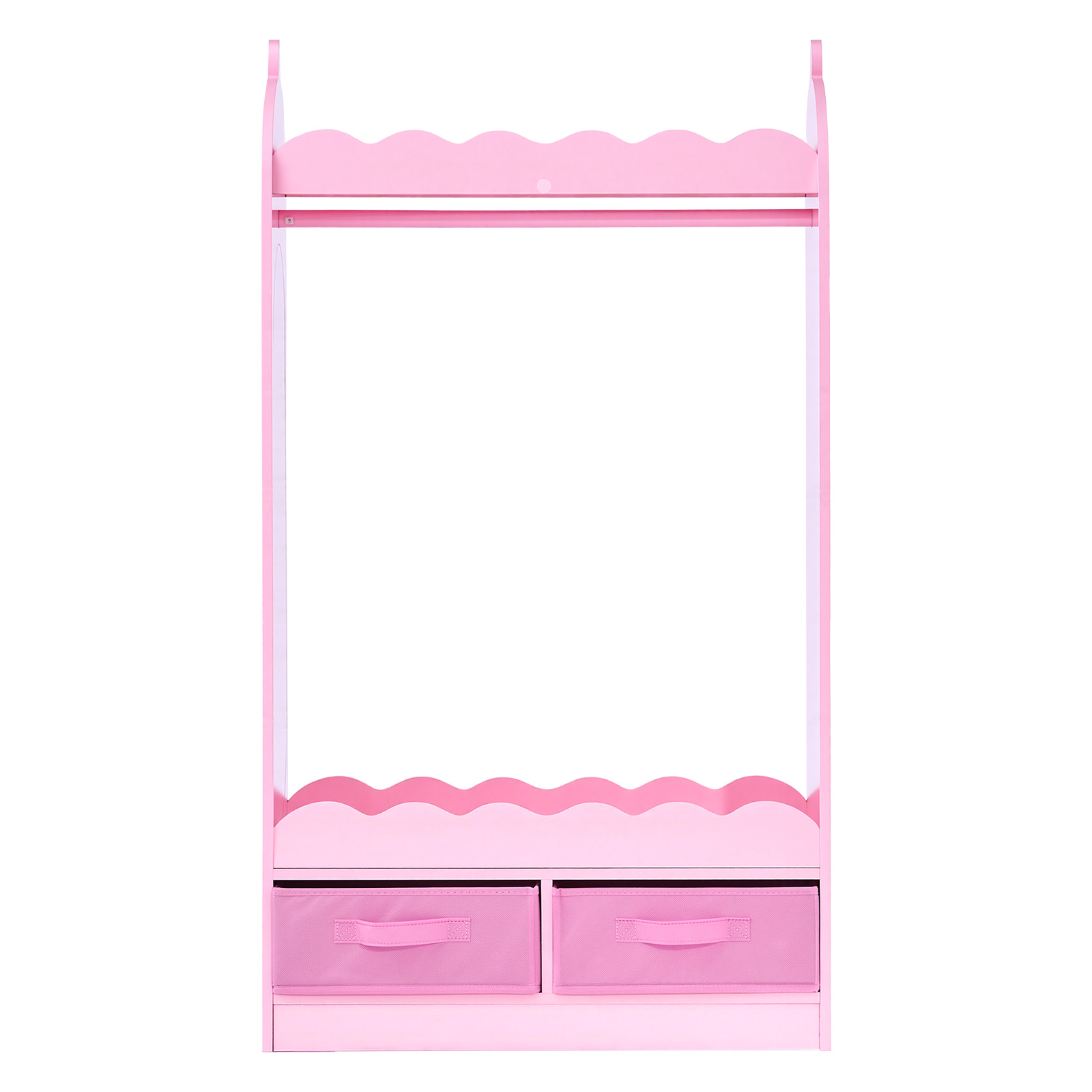 VEVOR Kids Dress Up Storage, with Mirror, Toddler Costume Wardrobe with Drawer, Dress Up Wardrobe Closet for Little Girls, Pretend Storage Dresser, Costume Organizer, for Bedroom, Kids Room, Pink