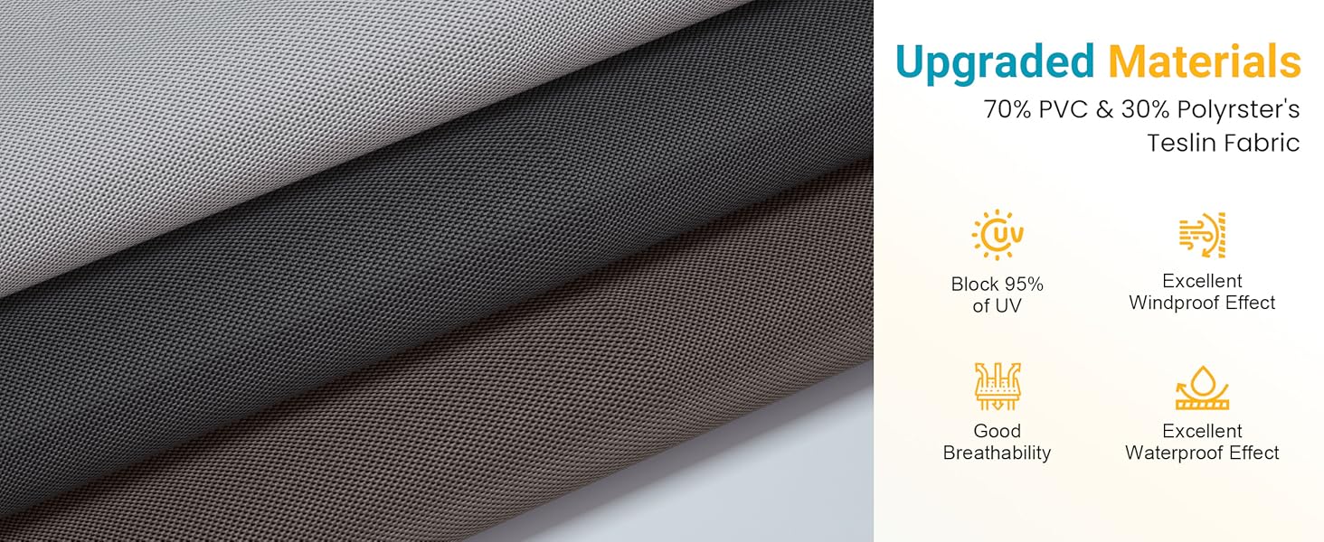 10'W X 8'H Outdoor Roller Shade, 95% UV Protection 420GSM New Material Sun Shades, Cordless Aluminum Outdoor Blinds with Crank Handle, Privacy Protection Patio Shade for Outdoor Patio