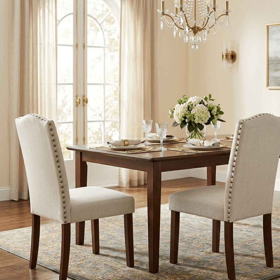 Modern Padded Dining Chairs Set of 2/4/6 - Memory Foam & Hardwood