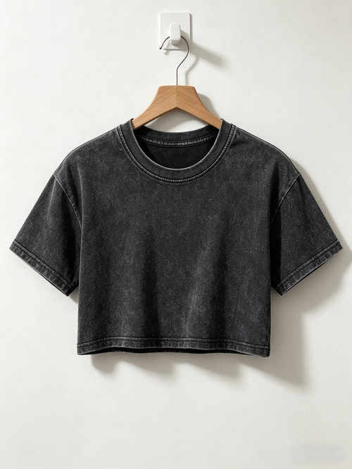 comfortable wash crop top featuring breathable cotton fabric a stylish faded design cropped fit and an for summer streetwear fashion