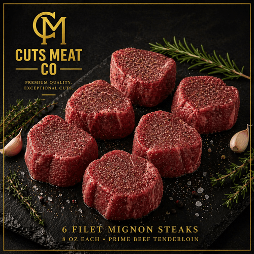 large steaks 6 pack 8 oz each prime size beef tenderloin filet steak meat gift ideas