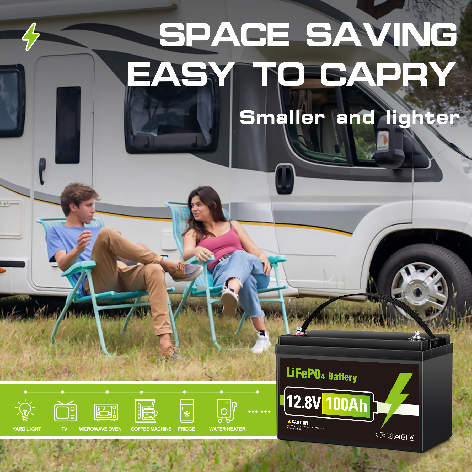 12v 100ah lifepo4 battery 1280 31 built in 100a bms - Temu