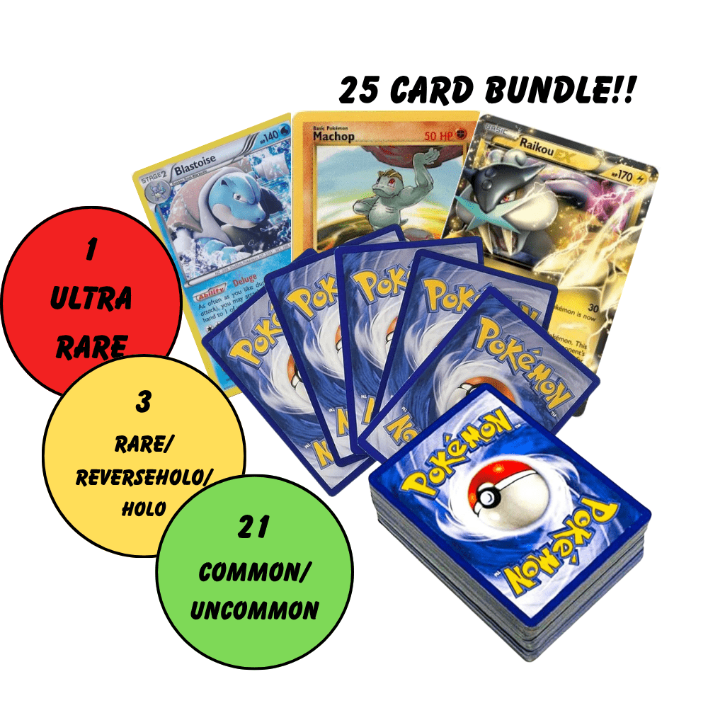 Pokémon Triple Power Ultra Rare Battle Bundle | 25 Pokemon Cards | Double & Ultra Rares Guaranteed! | Holos & Rares Included