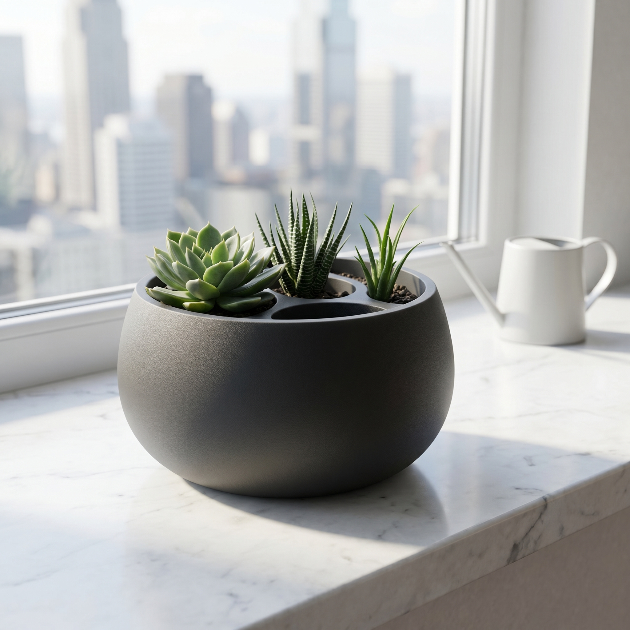 TEMU This Succulent Planter Features A Unique Multi-opening Design, Allowing For The Of Multiple Plants To Create A Miniature Landscape Effect; Its