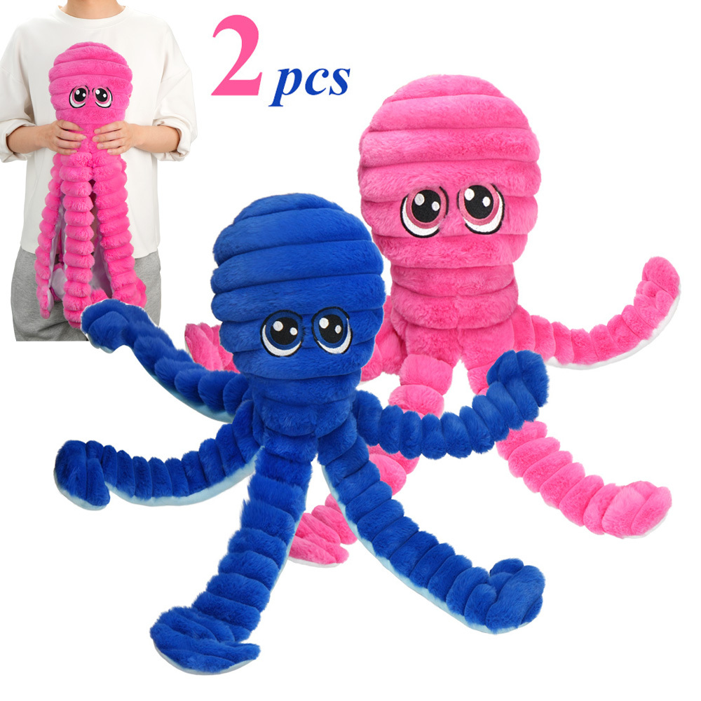 TEMU 2pcs Large Squeaky Dog Toys, Plush Dog Toys For Small, Medium, And Large Dogs, Octopus Stuffed Animal Plush Chew Toy, Training Reward Gift,