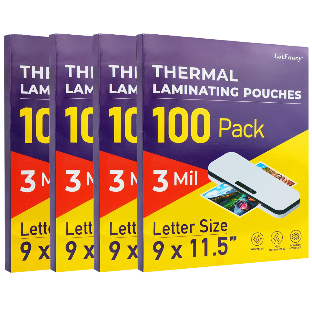 TEMU 400 Pack Laminating Pouches, 3 Mil Letter Size Laminating Sheets, 9 X 11.5 Inch, For Home Office Laminator, High , For Business Cards, Photo