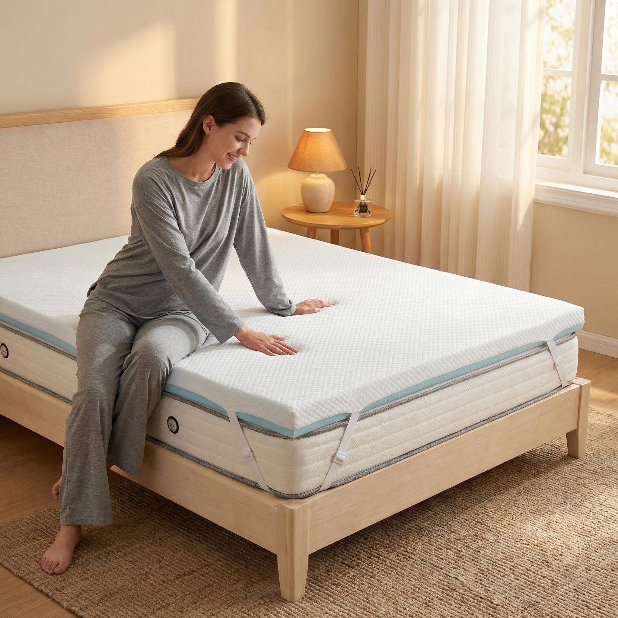 Mattress Topper, 2/3/4 Inch Gel Memory Foam With Removable Soft Cover &ndash; Cooling Pad For Full Bed, Sleeper Sofa, Rv, , Us Certified