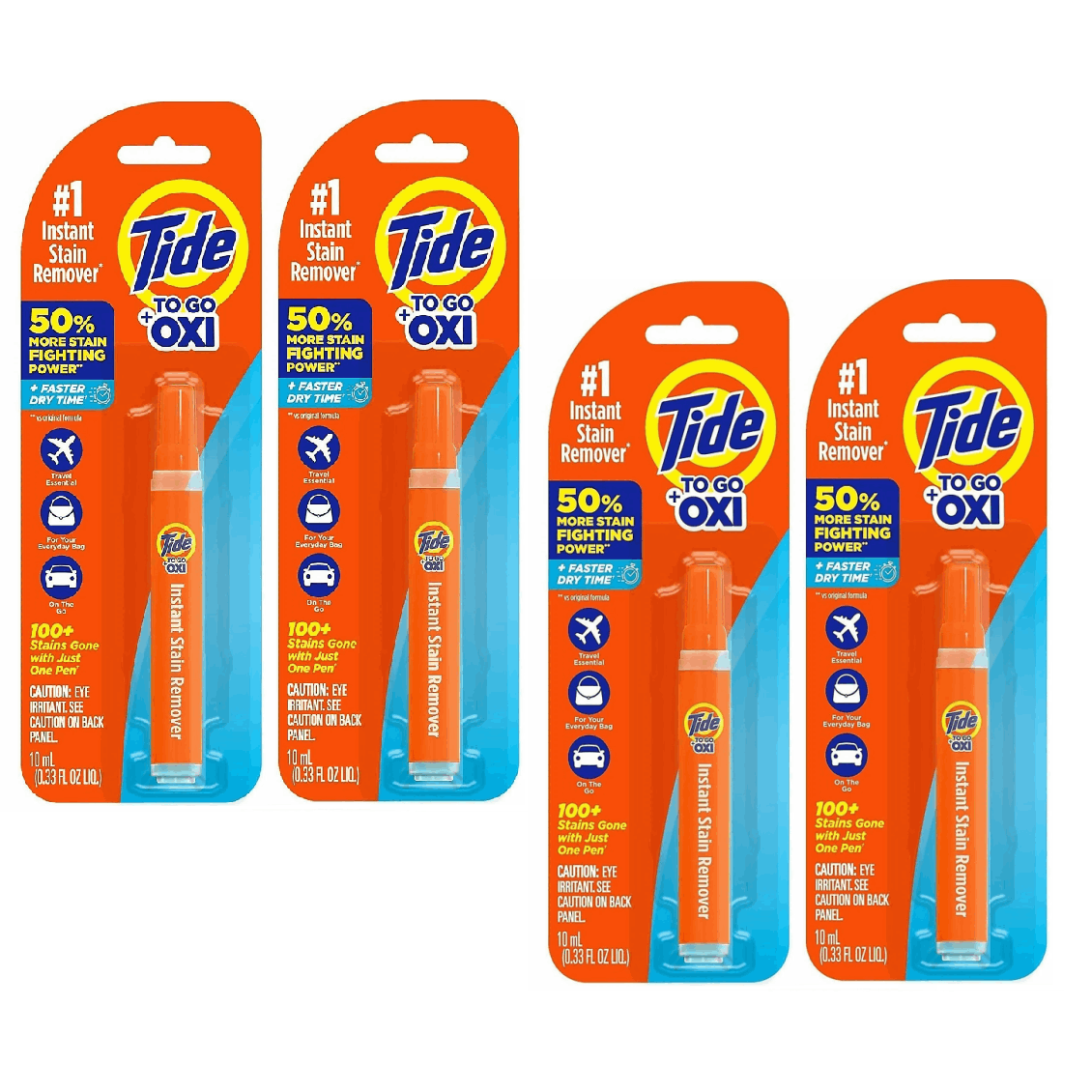 TEMU 4 Pack Instant Laundry Stain Remover Pen And Spot Cleaner, Travel And Pocket Size , 0.33 Fl Oz