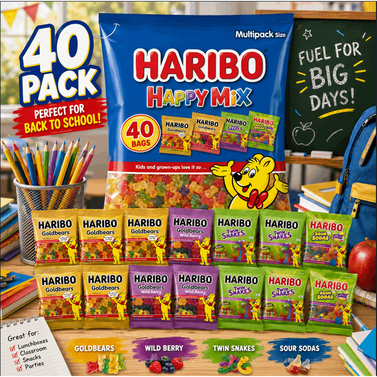 TEMU 40 Pack Haribo Gummi Candy Happy Mix Variety Pack