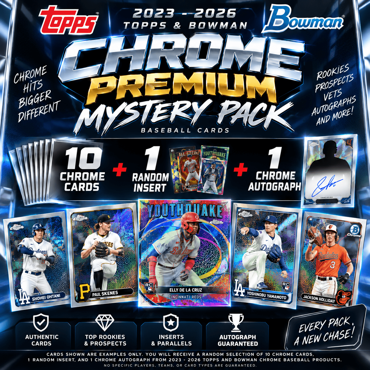 TEMU Premium Mystery Pack And (2023-2026) + Chrome Auto (12 Cards)