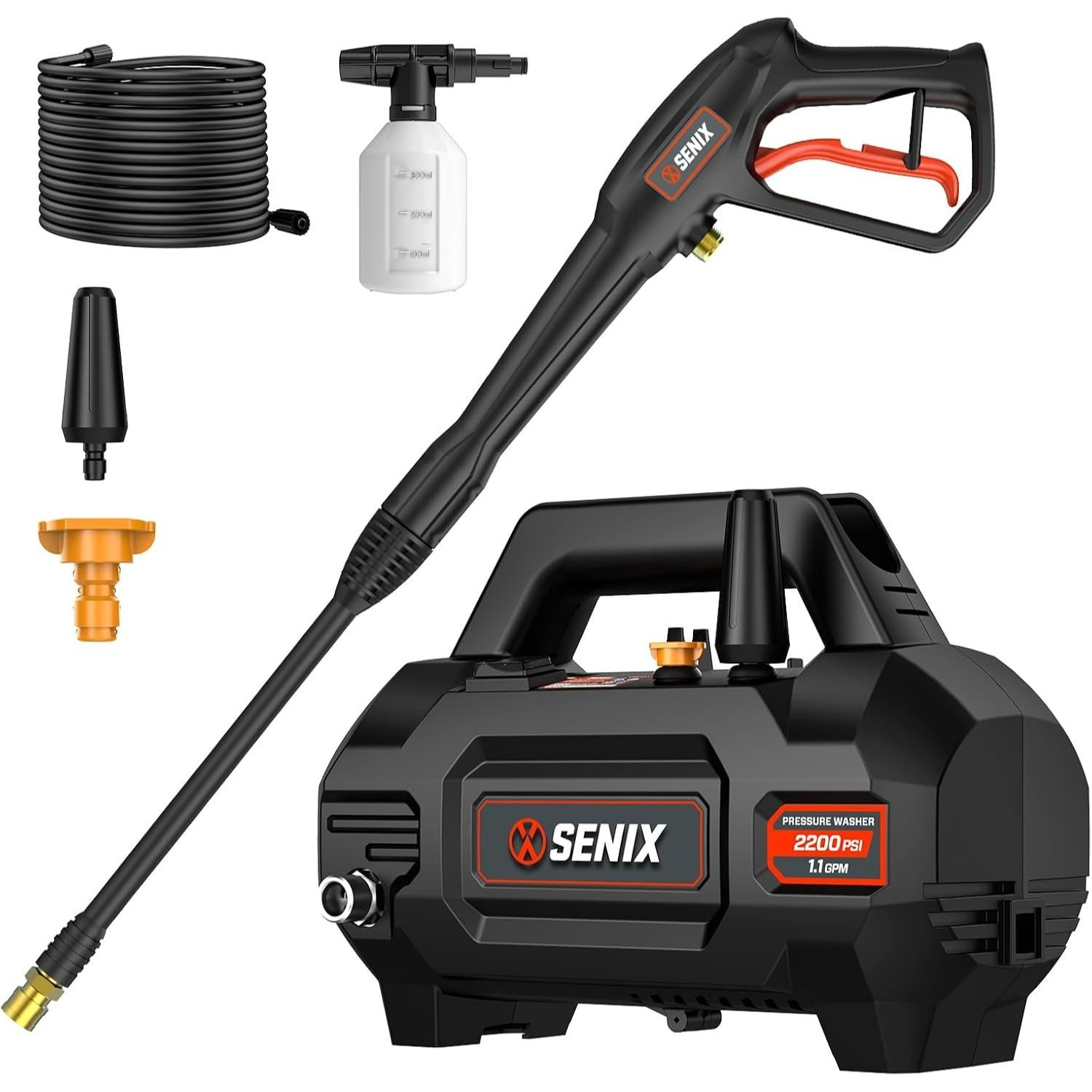 Electric Pressure Washer, Cold Water, Lightweight Corded Power Washer For Cars, Driveways, Patio And Garage Cleaning, Powerful 1600 -psi, 1.2-gpm, Compact