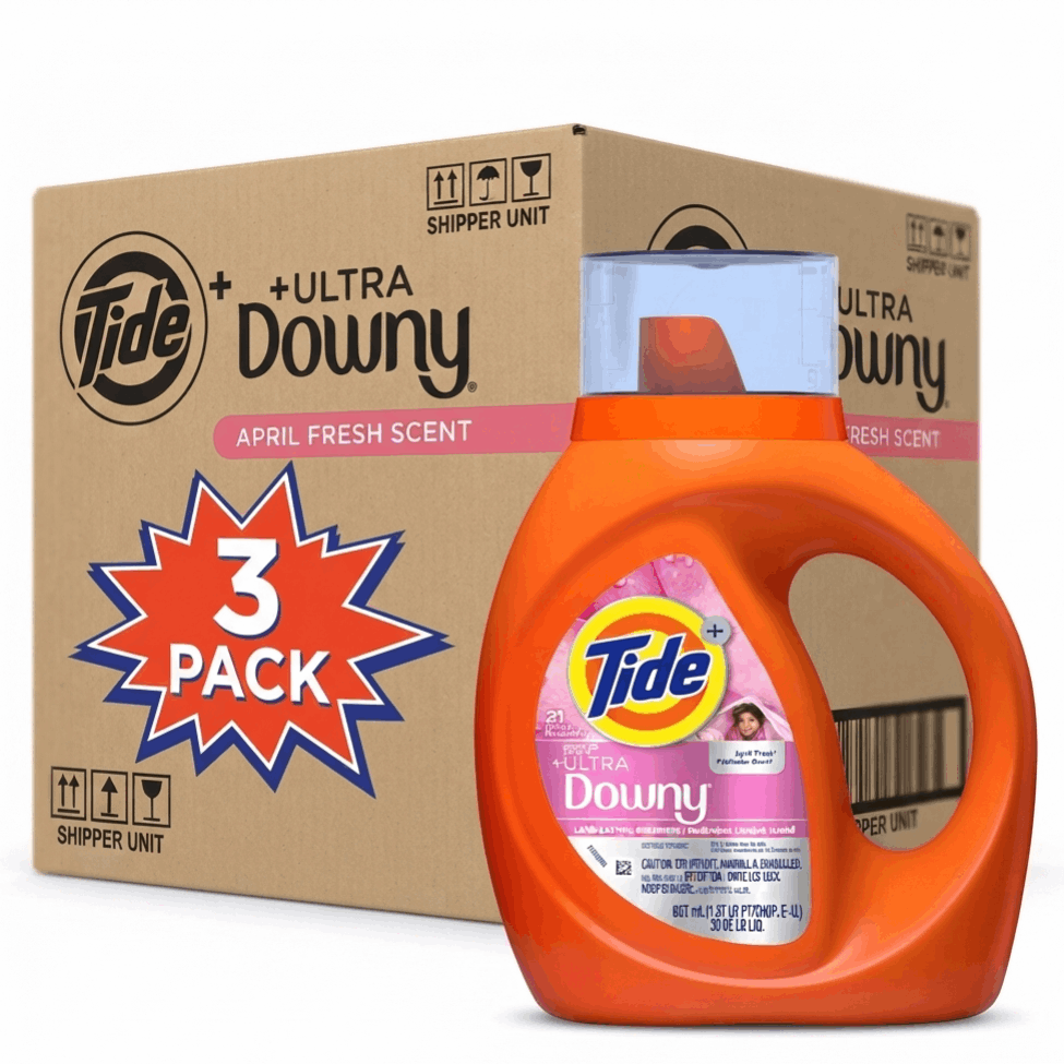 TEMU (pack Of 3) Laundry Detergent Liquid Plus A Boost Of Ultra Downy, Scent, (30*3=90 Fl Oz Total), (21*3=63 Total)