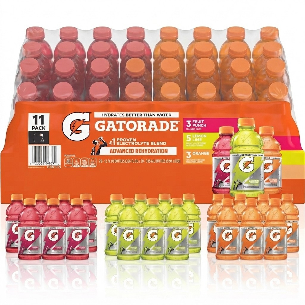TEMU Sports Drink Core Variety Pack, 12 Fl Oz Bottles, 11 Pack – Assorted Electrolyte Hydration Beverages