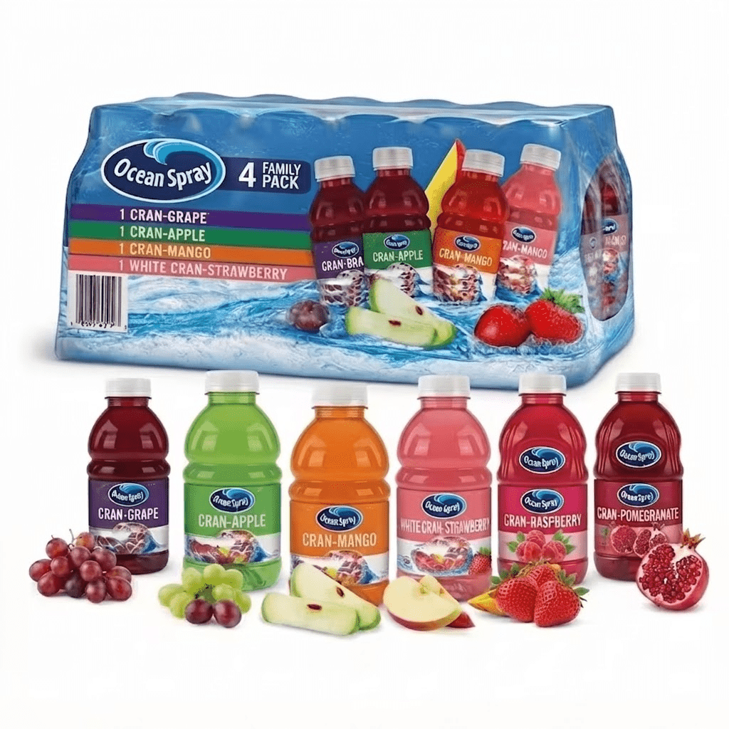 TEMU Ocean Spray Cranberry Juice Drink (10 Fl Oz Bottles, 4 Pack) – Single-serve Family Pack, Refreshing Fruit Beverage
