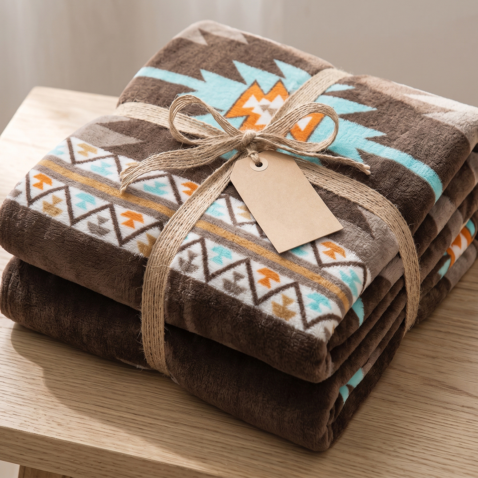 Southwestern Aztec Print Flannel Throw Blanket, Soft Plush Fleece Bed Blanket For Couch Sofa Bed, Cozy Warm Geometric Tribal Blanket For Home Decor Camping Travel