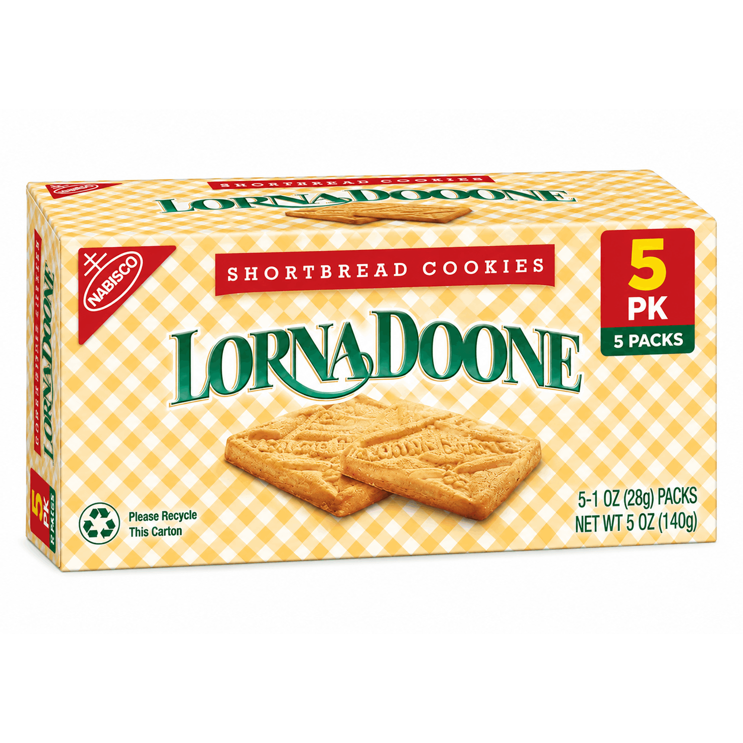 TEMU 5 Pk Lorna Doone Shortbread Cookie, 1.5 Oz, 6 Cookie Per Pack, On The Go Package