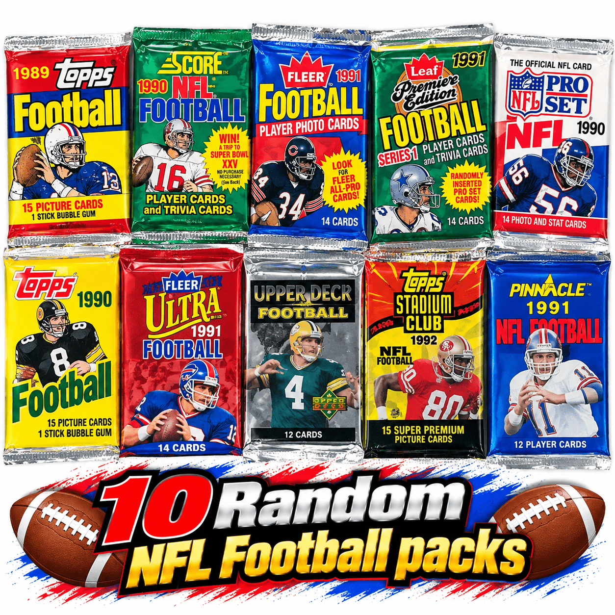 TEMU 10 Football Trading Card Sealed Packs