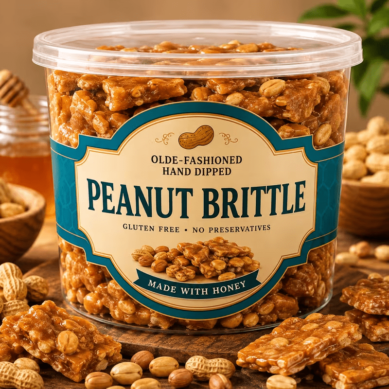 TEMU Gourmet Peanut Brittle – Crunchy Roasted Peanut Candy, Sweet & Buttery Brittle Snack, 36 Oz