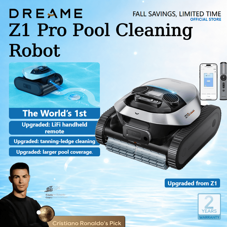 TEMU 100% New Z1 Pro Cordless Robotic Pool Cleaner, Lifi Remote Control, 8000 Gph Suction, Horizontal Cleaning, Auto-retrieval, Automatic Pool Vacuum