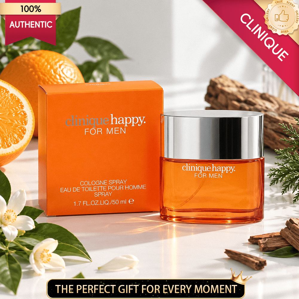 CLINIQUE Happy for Men 3.4 oz / 1.7 oz Cologne Spray, Fresh Citrus & Woody Men's Fragrance with Lime, Mandarin & Cedar, Everyday Cologne