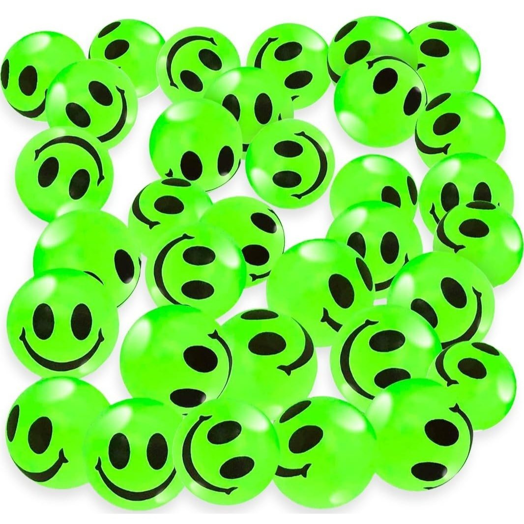 TEMU 36-pack -the-dark Face Bouncy Balls, 1-inch For Kids, Party Favors, Goodie Bags, Classroom Prizes And
