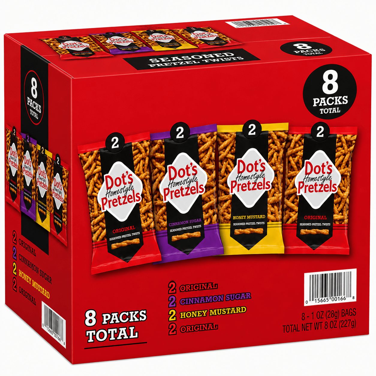 TEMU Dot's Homestyle Pretzel Twists Variety Pack, 1 Oz Each, 8 Pack .