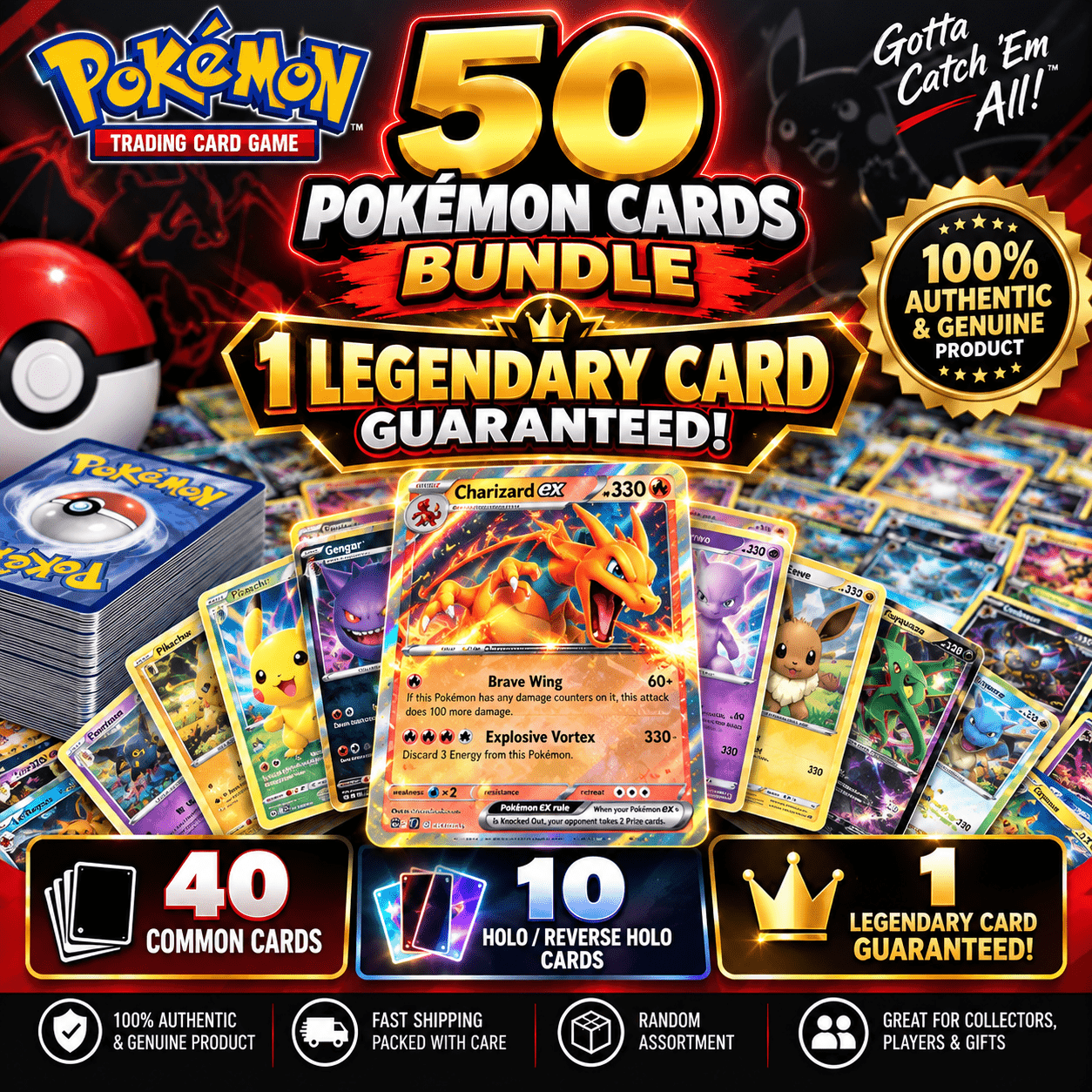 TEMU 50+ Cards | 1x Ultra Or Double ! | 10 / Included! | Perfect Gift For New Collectors!!