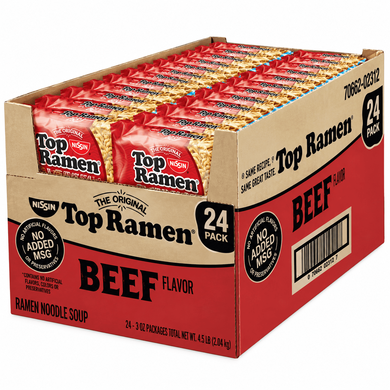 TEMU Nissin Top Ramen Beef Flavor Instant Noodles, 3 Oz Packs (pack Of 24), Classic Ramen With Savory Beef Seasoning