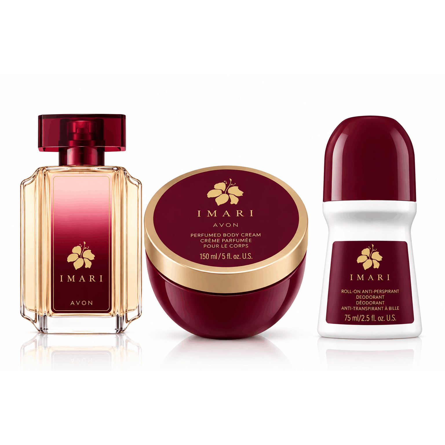 AVON Imari 3-Piece Fragrance Set - Eau de Toilette Spray, Perfumed Body Cream & Roll-On Deodorant
