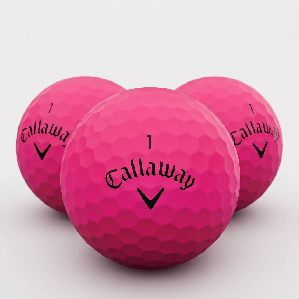 TEMU Matte Pink Golf Balls, Vibrant , 1 Sleeve Set For Golf Enthusiasts
