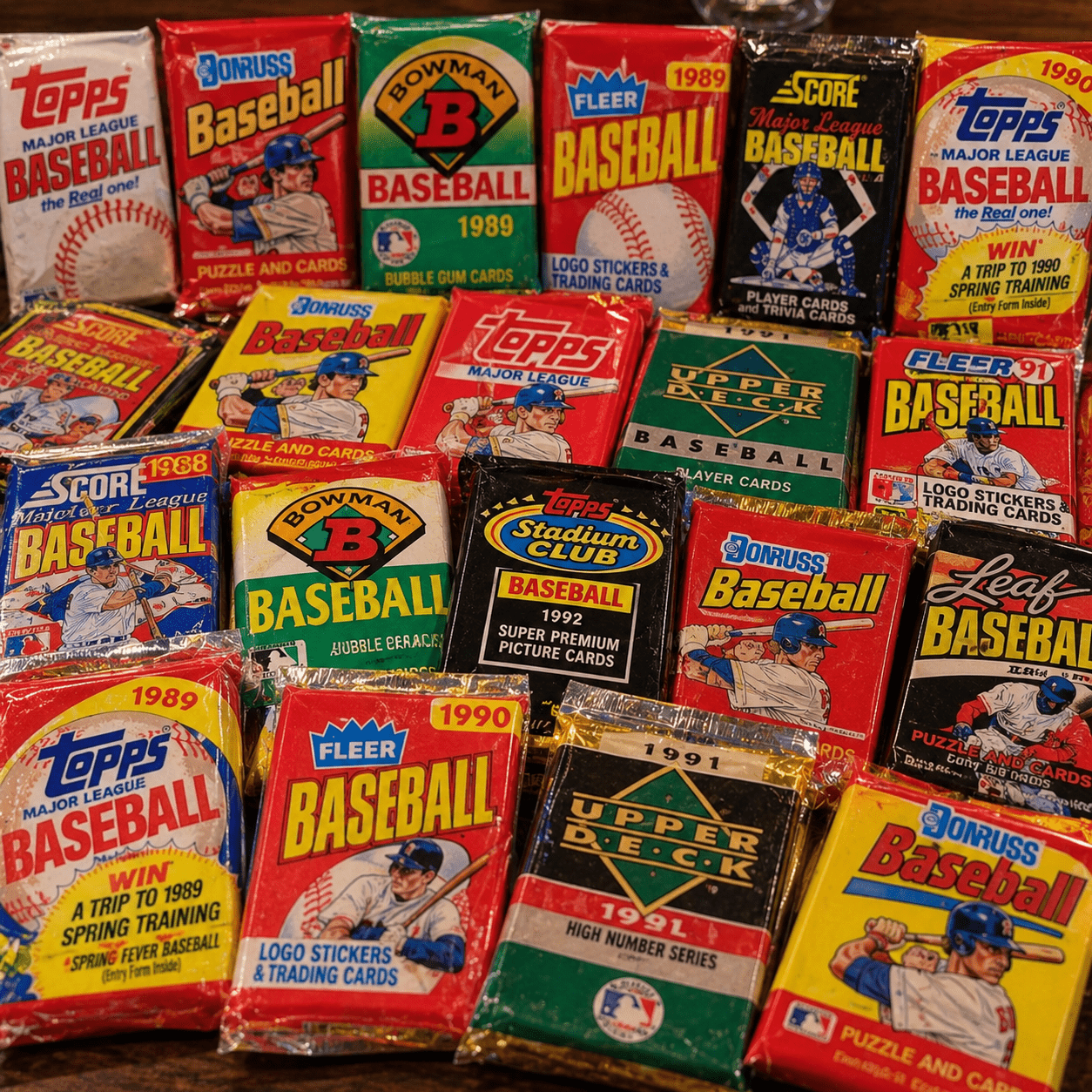 TEMU Retro Baseball Pack Bundle - 2 Vintage Sealed Baseball Packs + Top Loader + Bonus Gift | Sports Collectible | Baseball Fan Gift