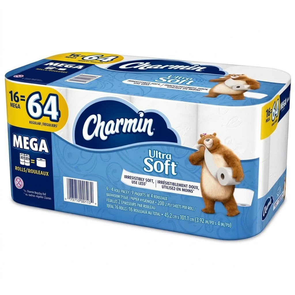 TEMU Toilet Paper, 1 Pack (16 Rolls) With Free Wipe Included