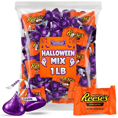 halloween peanut 1 lb assorted bulk bag purple foil wrapped halloween candy for trick or treat party favors